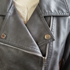 Calvin Klein faux leather motorcycle jacket